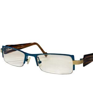 Etina Barcelona Eyeglasses Palma Metal Plastic Blue Orange 47-18-135